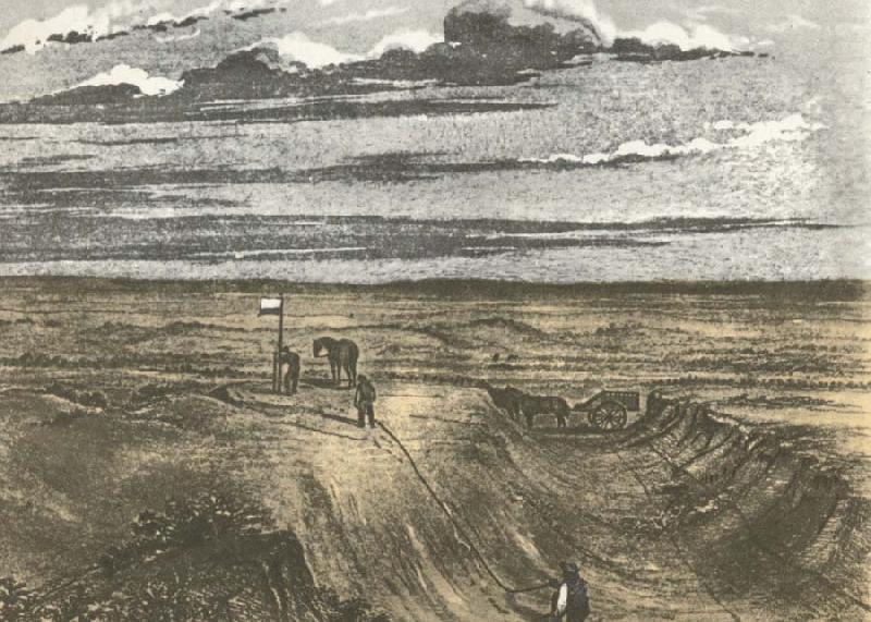Sturt and his foljeslagare wonder kartmatning wide farden to the interior of Anustralien 1844-45, unknow artist